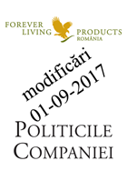 Politicile Companiei Forever Living Products modificari de la 1 septembrie 2017